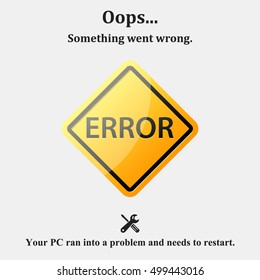 Error web page vector illustration. Error message on screen.