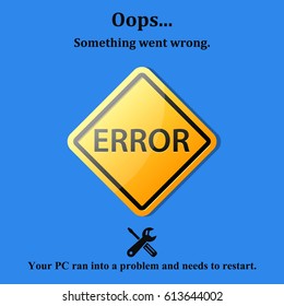Error web page vector illustration. Error message on screen.
