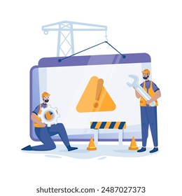 Error website page under maintenance vector illustration