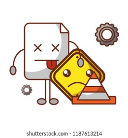error website sign traffic cone alert