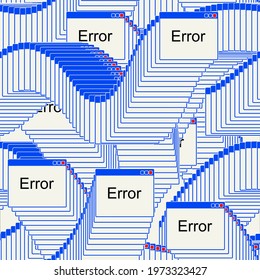 Error Window interface pattern seamless. windows browser page background