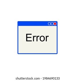 Error Window interface. windows browser page