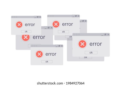 Errors on white background illustration.
