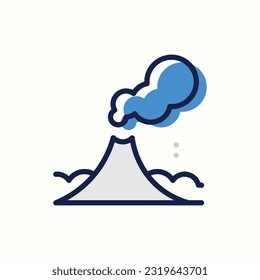 erruption icon, isolated blue icon in light background, perfect for blog, logo, graphic design, social media, UI, mobile app