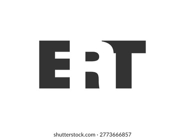 ERT logo design. Initial letter E R T bold font style for tech startups, consulting, corporate branding. Creative company name, headlines typography identity, trendy logotype. Vector illustration.