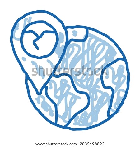 ertnkuake geolocation sketch icon vector. Hand drawn blue doodle line art ertnkuake geolocation sign. isolated symbol illustration