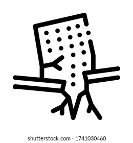 vector de icono del naufragio de la casa ertnquake. señal de naufragio de la casa ertnquake. ilustración de símbolo de contorno aislado