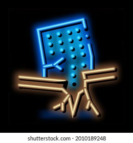 ertnquake house wreck neon light sign vector. Glowing bright icon ertnquake house wreck sign. transparent symbol illustration