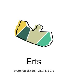 Erts Map, vector map of Andorra Country with outline and colorful style map design, suitable for your company