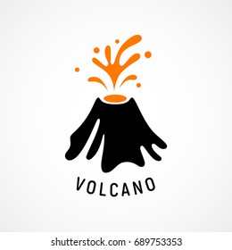Erupting volcano icon. Eps8. RGB Global colors