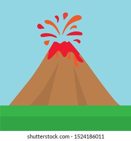 erupting volcano icon- vector illustration
