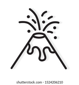 erupting volcano icon- vector illustration