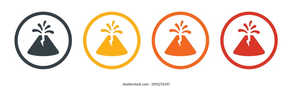 Erupting volcano icon. Vector illustration