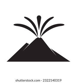 erupting volcano icon vector illustration symbol design