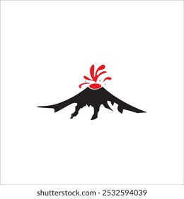 DESIGN DE SÍMBOLO DE ILUSTRAÇÃO DE VETOR DE ÍCONE DE VULCÃO EM ERUPÇÃO