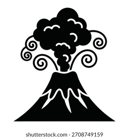 Erupting volcano icon Vector, illustration