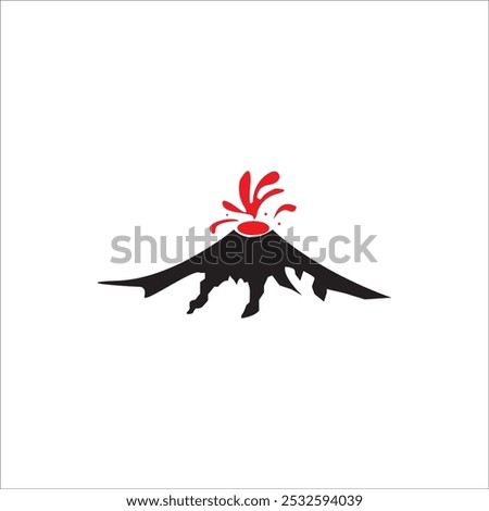 ERUPTING VOLCANO ICON VECTOR ILLUSTRATION SYMBOL DESIGN