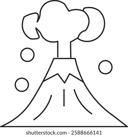 erupting volcano icon vector ilustration