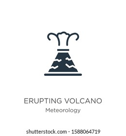 Erupting volcano icon vector. Trendy flat erupting volcano icon from meteorology collection isolated on white background. Vector illustration can be used for web and mobile graphic design, logo, eps10