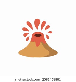 Erupting volcano illustration . Vector