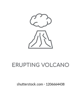 Erupting Volcano linear icon. Erupting Volcano concept stroke symbol design. Thin graphic elements vector illustration, outline pattern on a white background, eps 10.