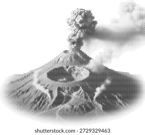 Erupção da montanha de vulcão para o desastre natural e conceitos de design de energia