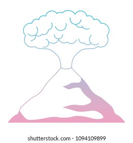 Erupting volcano natural disaster