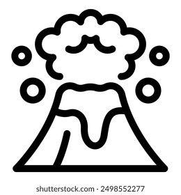 Erupting volcano is spewing ash and smoke into the atmosphere