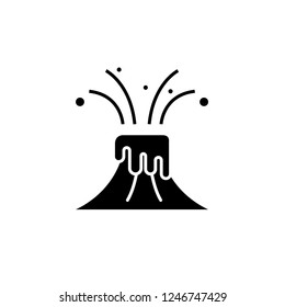 Eruption black icon, vector sign on isolated background. Eruption concept symbol, illustration 