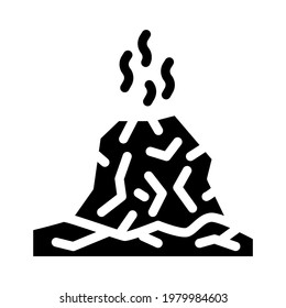eruption disaster glyph icon vector. eruption disaster sign. isolated contour symbol black illustration
