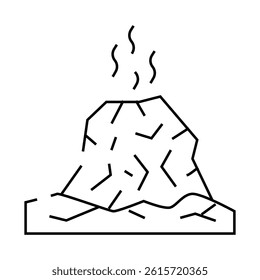 eruption disaster line icon vector. eruption disaster sign. isolated contour symbol black illustration