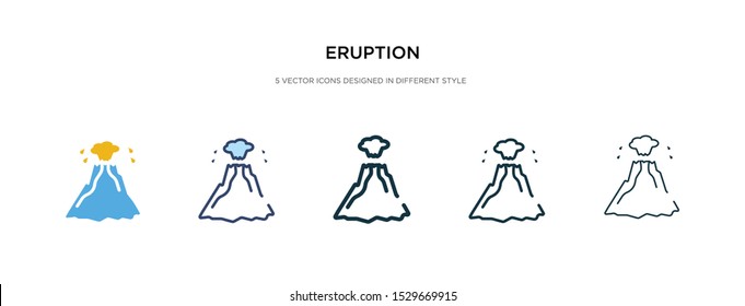 eruption icon in different style vector illustration. two colored and black eruption vector icons designed in filled, outline, line and stroke style can be used for web, mobile, ui