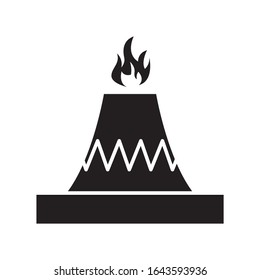 eruption lava volcano mountain icon or logo illustration on white background. Perfect use for website, pattern, design, etc.