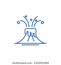Eruption line icon concept. Eruption flat  vector symbol, sign, outline illustration.