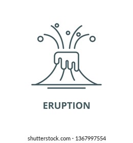 Eruption line icon, vector. Eruption outline sign, concept symbol, flat illustration