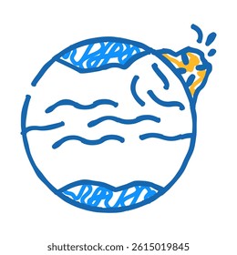 eruption on other planets doodle icon sketch vector. eruption on other planets sign. isolated symbol illustration