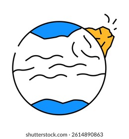 eruption on other planets line icon vector. eruption on other planets sign. isolated symbol illustration