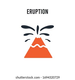 Eruption vector icon on white background. Red and black colored Eruption icon. Simple element illustration sign symbol EPS