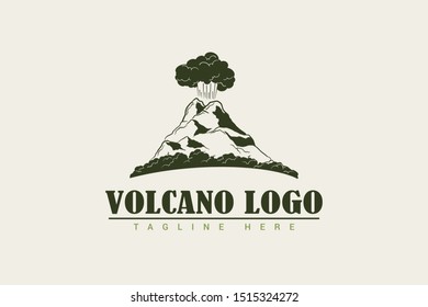 eruption vector illustration of volcano logo template