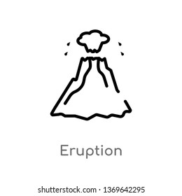eruption vector line icon. Simple element illustration. eruption outline icon from weather concept. Can be used for web and mobile