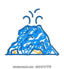 eruption volcano doodle icon sketch vector. eruption volcano sign. isolated symbol illustration