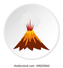 Eruption of volcano icon. Flat illustration of eruption of volcano vector icon for web