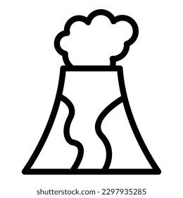 Eruption volcano icon outline vector. Lava fire. Mountain vulcano