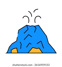 eruption volcano line icon vector. eruption volcano sign. isolated symbol illustration