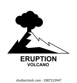 	
Eruption volcano logo icon in black color. Vector illustration, isolated on white 