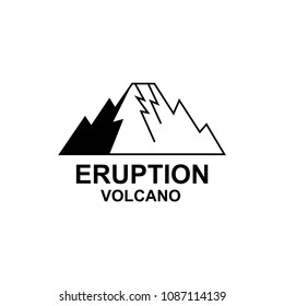 	
Eruption volcano logo icon in black color. Vector illustration, isolated on white 