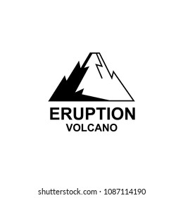 	
Eruption volcano logo icon in black color. Vector illustration, isolated on white 
