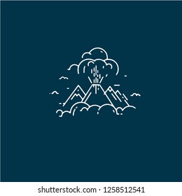 Eruption of a volcano in minimalism

