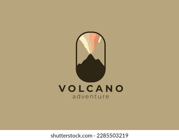 Eruption Volcano Mountain Logo Design Template. Volcano Vector Logo