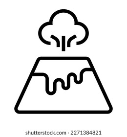 Eruptive volcano icon. Disaster. Vector.